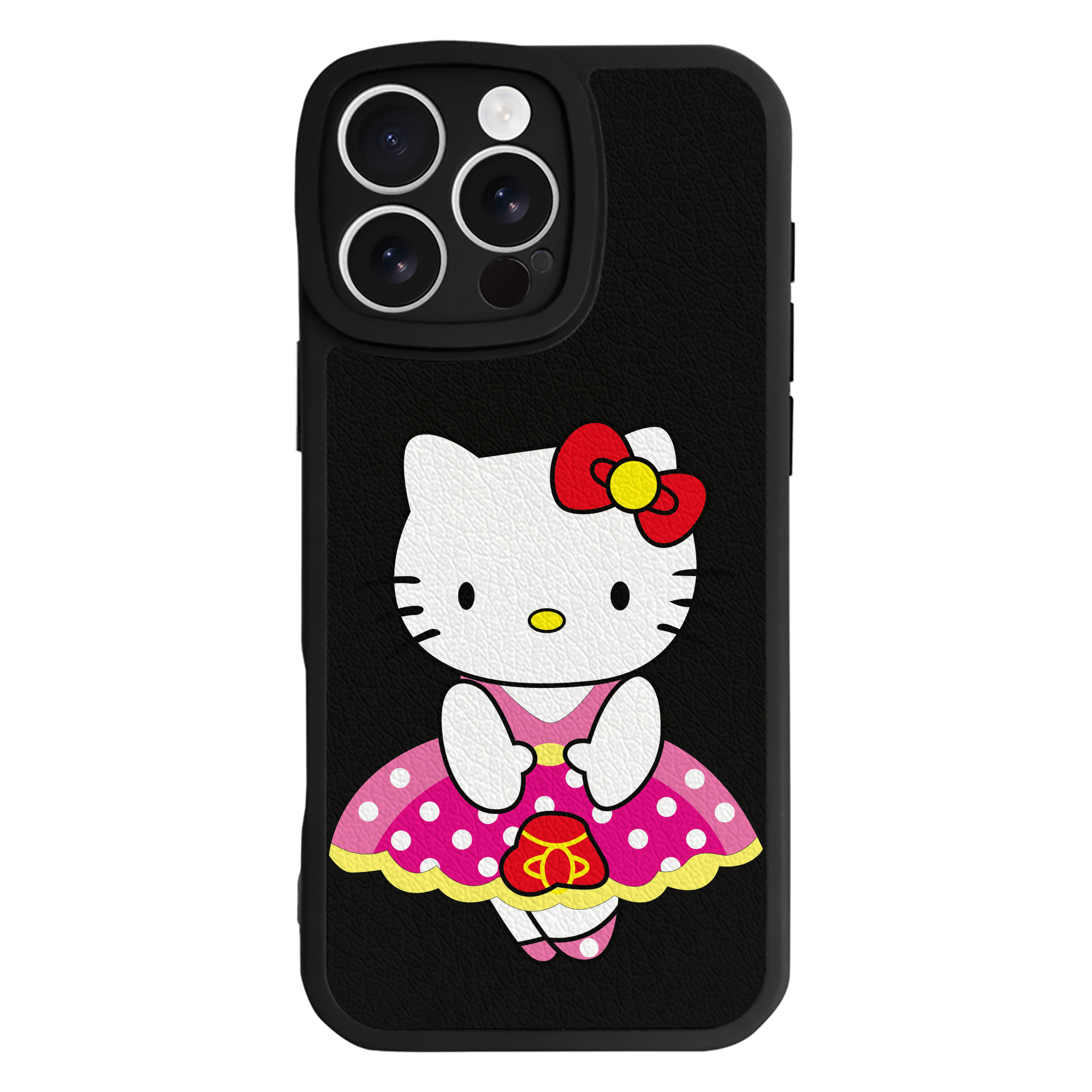 （画像用） Hello Kitty ハローキティ 【iPhone 16シリーズ対応】シリコンスマホケース（レザー調） 材質：シリコン